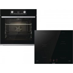 Gorenje BOSX6737E13BG + GI6401BSC Φούρνος άνω Πάγκου 77lt με Επαγωγικές Εστίες Π59.5εκ. Μαύρος